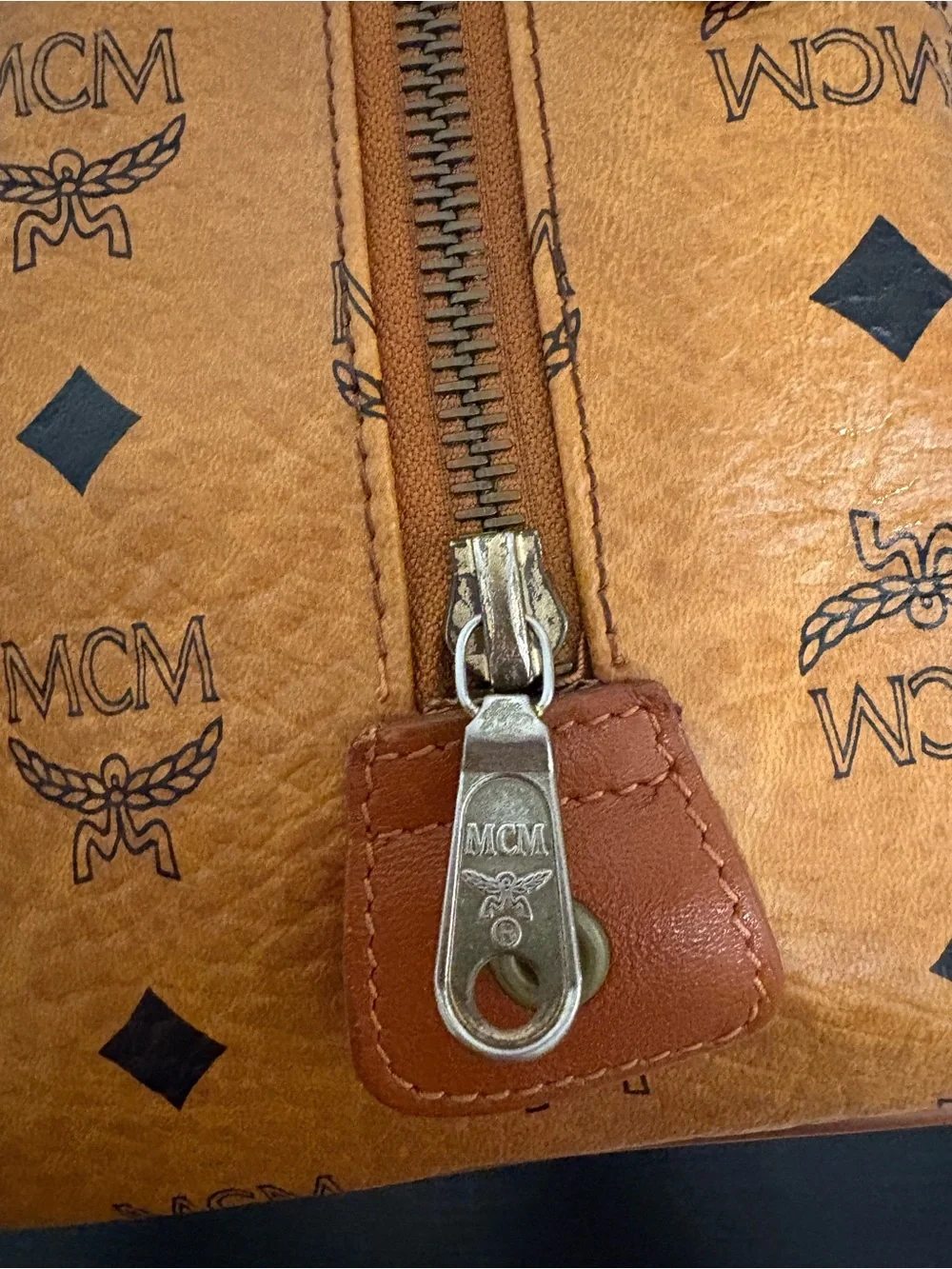 MCM Boston Bag / Top-Handle Boston Satchel in Cognac with COA